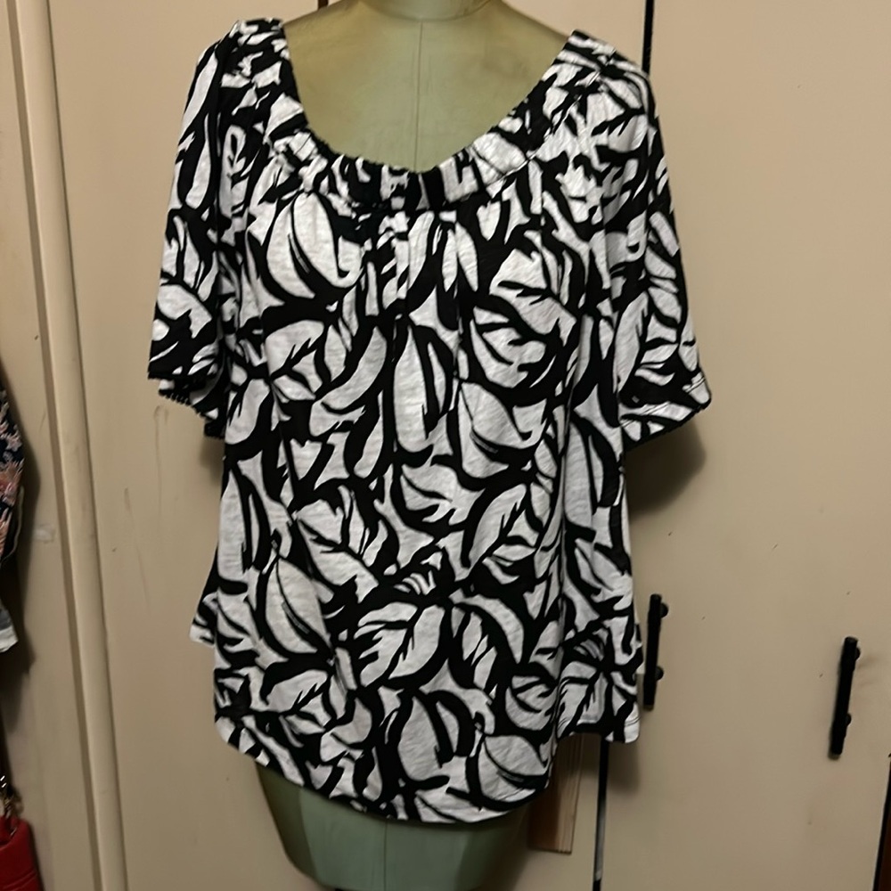 Chicos linen jersey blouse L